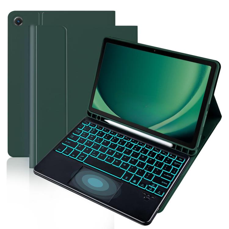 For Samsung Galaxy Tab A9+ Touch Bluetooth Colorful Backlit Keyboard Case