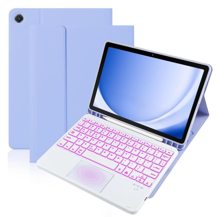 For Samsung Galaxy Tab S9 FE Plus / S9 Plus Touch Bluetooth Colorful Backlit Keyboard Case