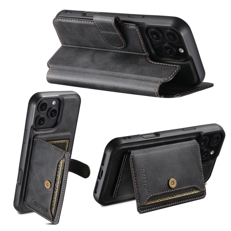 For iPhone 14 Suteni Q05S1 3-in-1 Detachable Wallet MagSafe Leather Phone Case
