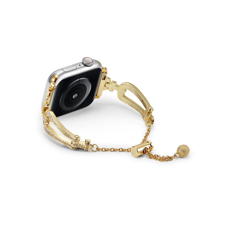 For Apple Watch 42mm / 41mm / 40mm / 38mm U-Shaped Diamond Bracelet Zinc Alloy Watch Band