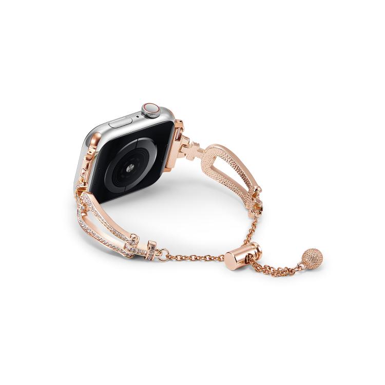 For Apple Watch 42mm / 41mm / 40mm / 38mm U-Shaped Diamond Bracelet Zinc Alloy Watch Band