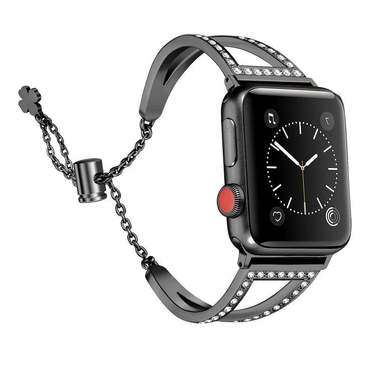 For Apple Watch 42mm / 41mm / 40mm / 38mm V-Shaped Diamond Zinc Alloy Watch Band
