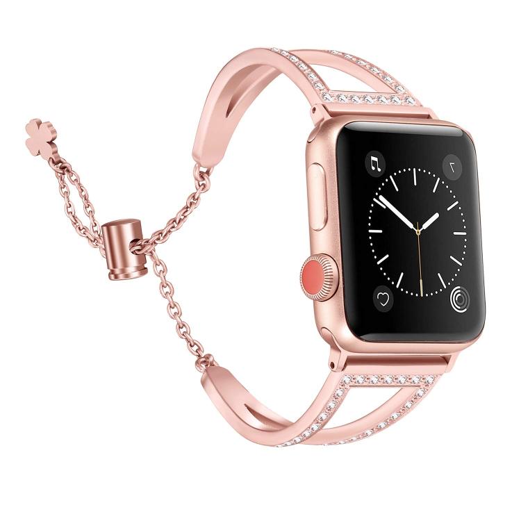 For Apple Watch 42mm / 41mm / 40mm / 38mm V-Shaped Diamond Zinc Alloy Watch Band