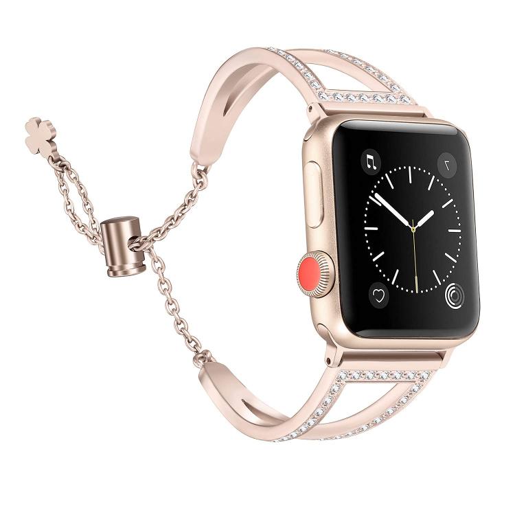 For Apple Watch 42mm / 41mm / 40mm / 38mm V-Shaped Diamond Zinc Alloy Watch Band