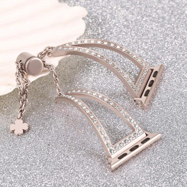 For Apple Watch 42mm / 41mm / 40mm / 38mm V-Shaped Diamond Zinc Alloy Watch Band