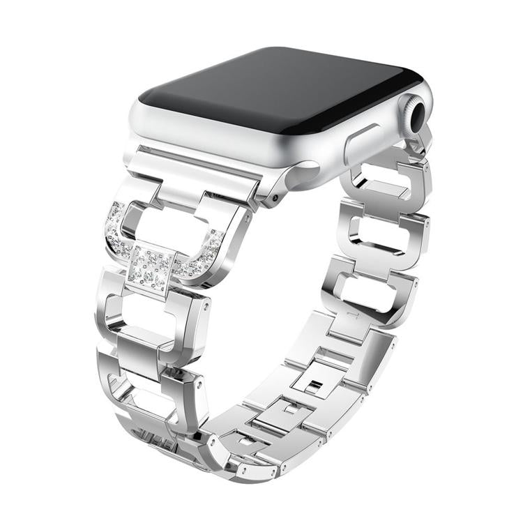 For Apple Watch 46mm / 49mm / 45mm / 44mm Square Diamond Zinc Alloy Watch Band
