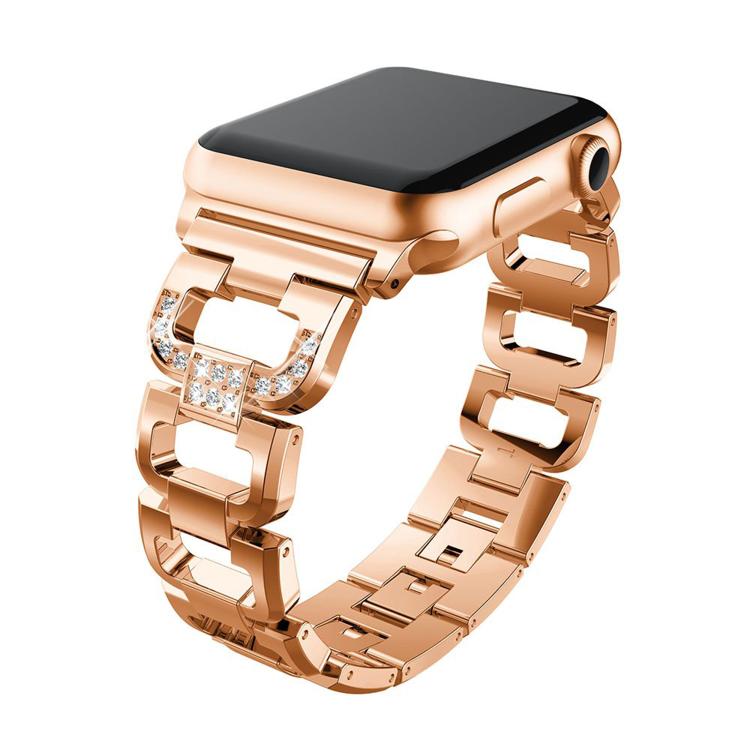 For Apple Watch 46mm / 49mm / 45mm / 44mm Square Diamond Zinc Alloy Watch Band