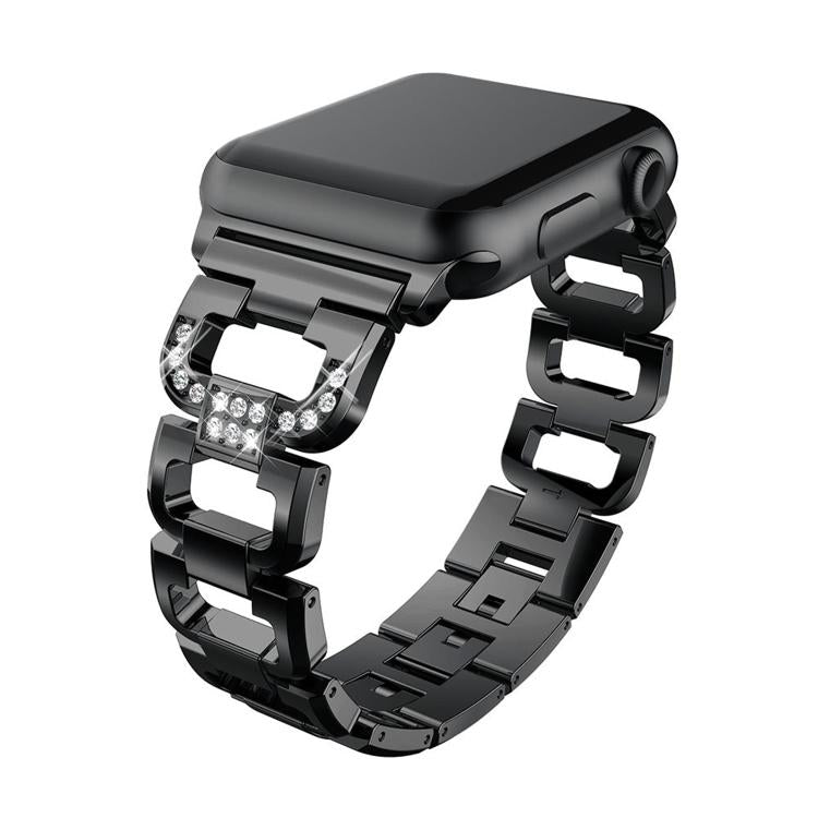 For Apple Watch 42mm / 41mm / 40mm / 38mm Square Diamond Zinc Alloy Watch Band