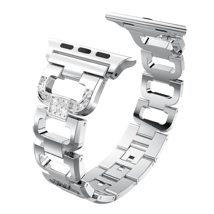 For Apple Watch 42mm / 41mm / 40mm / 38mm Square Diamond Zinc Alloy Watch Band