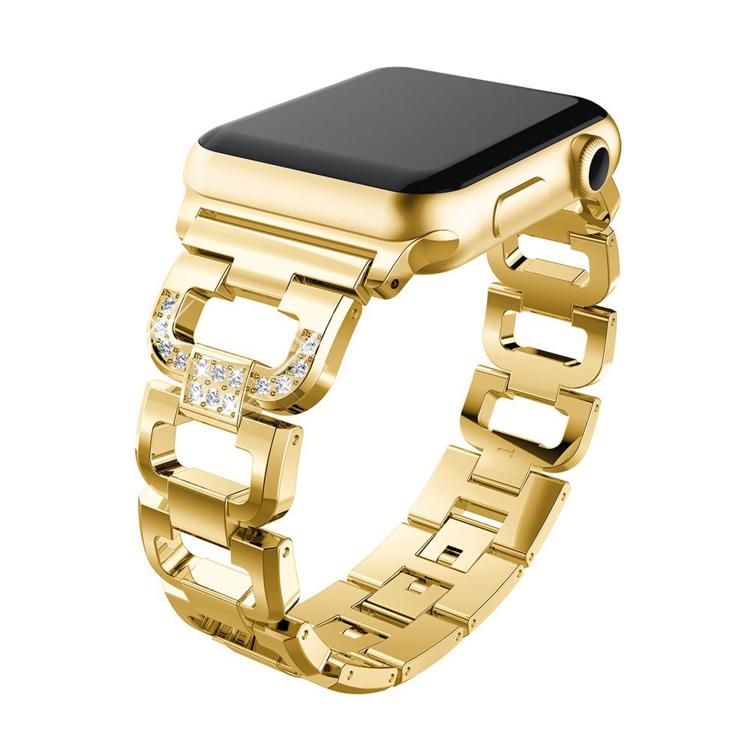 For Apple Watch 42mm / 41mm / 40mm / 38mm Square Diamond Zinc Alloy Watch Band