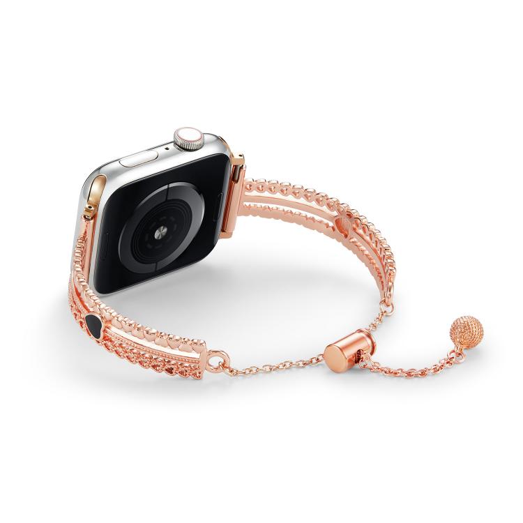 For Apple Watch 42mm / 41mm / 40mm / 38mm White Stone Love Bracelet Zinc Alloy Watch Band