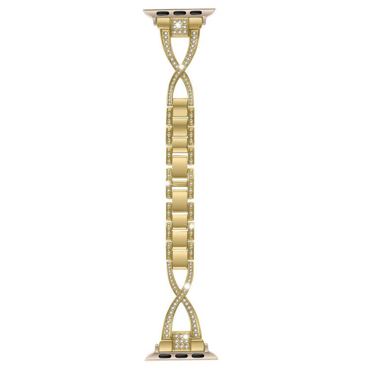 For Apple Watch 42mm / 41mm / 40mm / 38mm Crossed Diamond Zinc Alloy Watch Band