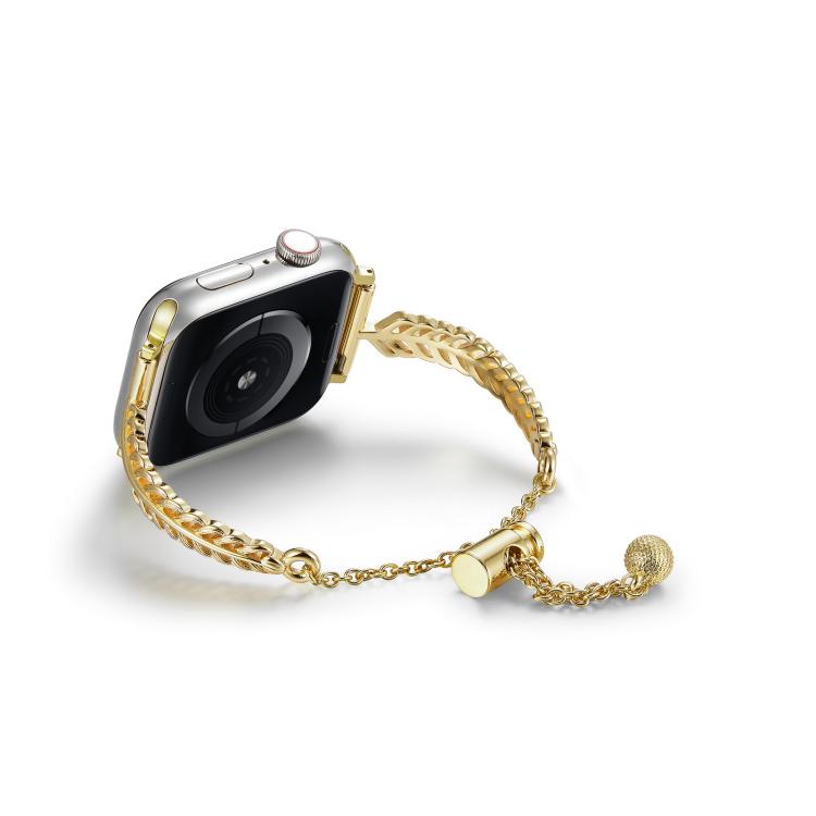 For Apple Watch 46mm / 49mm / 45mm / 44mm Metal Feather Copper Zinc Alloy Watch Band