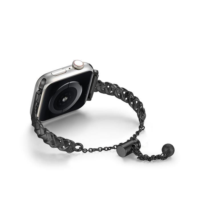 For Apple Watch 46mm / 49mm / 45mm / 44mm Braid Metal Glossy Zinc Alloy Watch Band