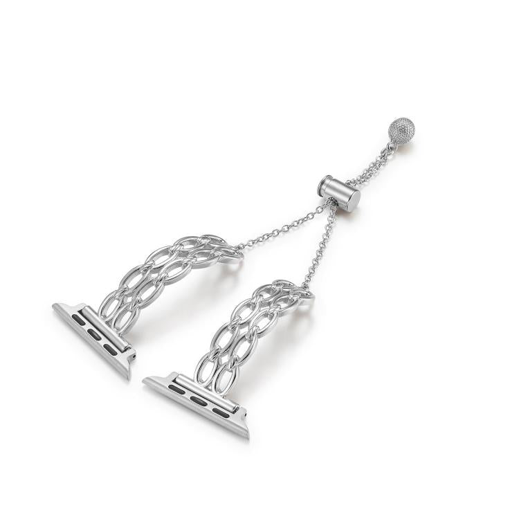 For Apple Watch 46mm / 49mm / 45mm / 44mm Double Ring Chain Zinc Alloy Watch Band