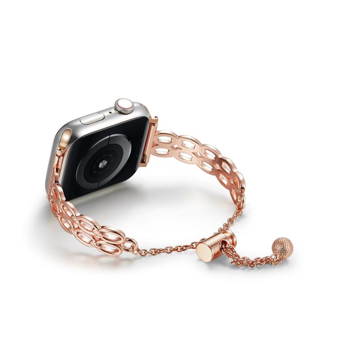 For Apple Watch 46mm / 49mm / 45mm / 44mm Double Ring Chain Zinc Alloy Watch Band