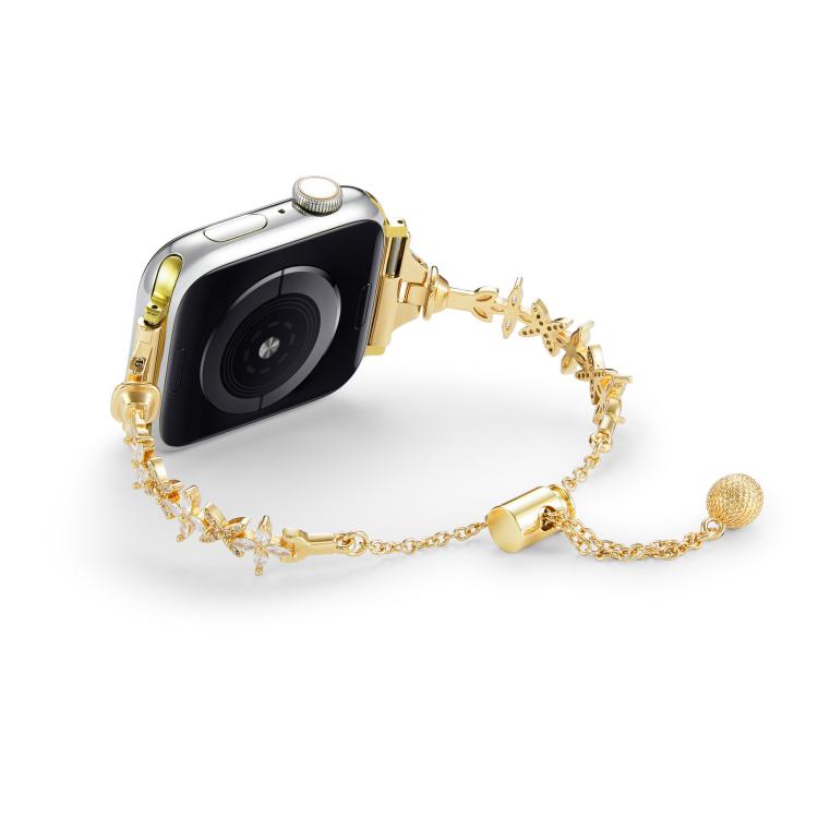 For Apple Watch 42mm / 41mm / 40mm / 38mm Four Leaf Clover Diamond Zinc Alloy Watch Band