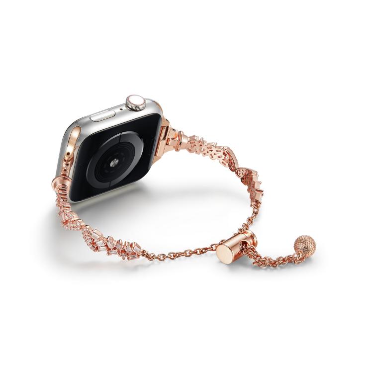 For Apple Watch 42mm / 41mm / 40mm / 38mm Wings Crushed Diamonds Zinc Alloy Watch Band