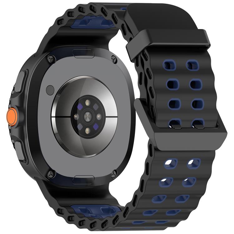 For Samsung Galaxy Watch8 / Watch8 Classic Marine Dual Buckle Two Color Silicone Watch Band