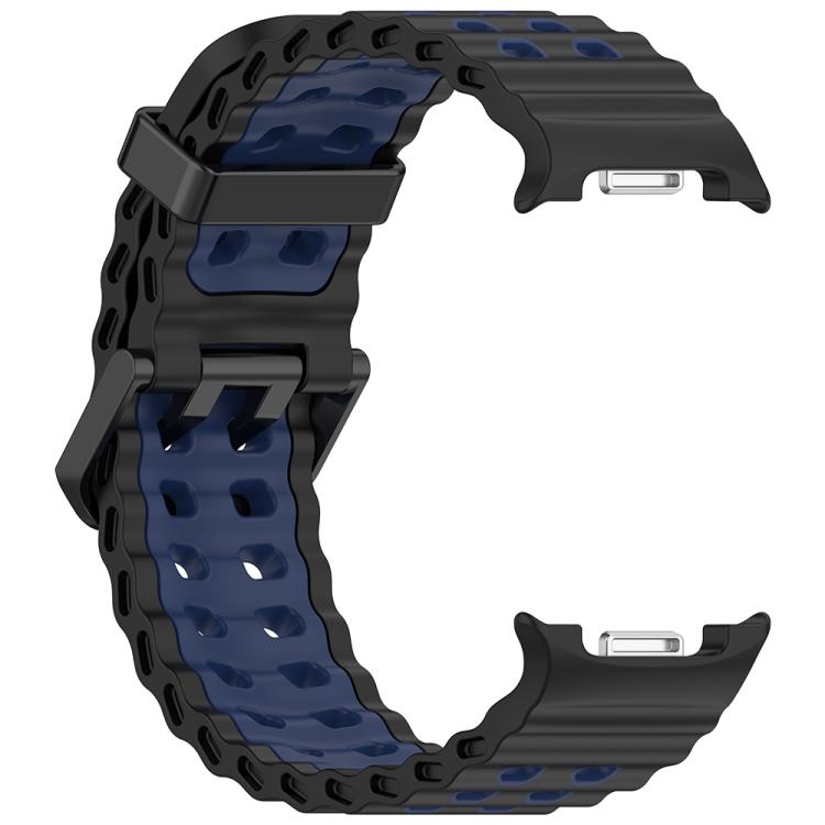 For Samsung Galaxy Watch8 / Watch8 Classic Marine Dual Buckle Two Color Silicone Watch Band