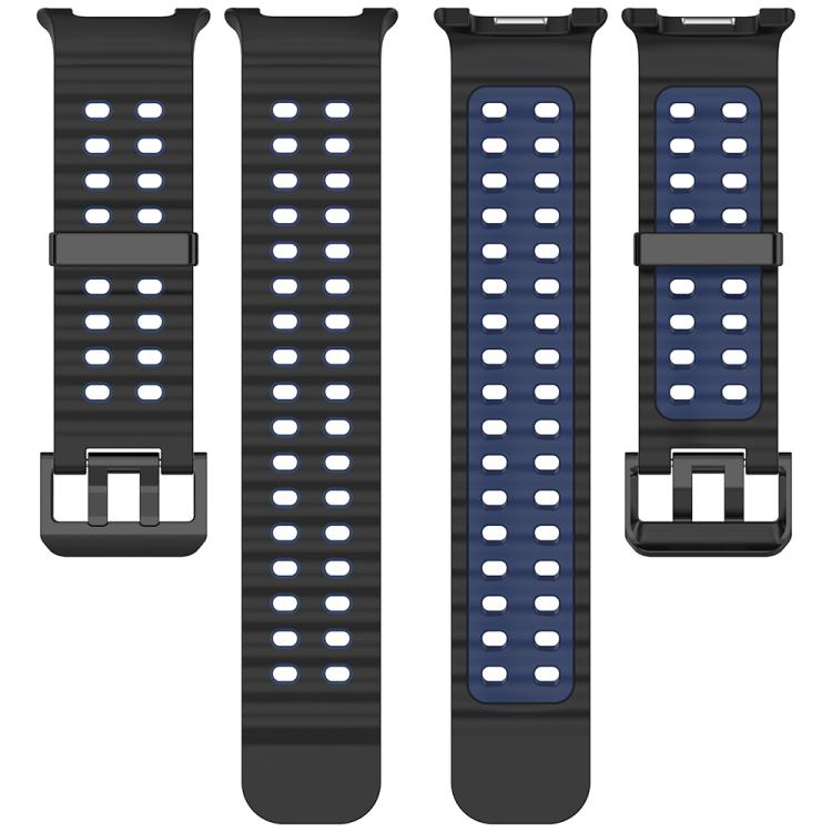 For Samsung Galaxy Watch8 / Watch8 Classic Marine Dual Buckle Two Color Silicone Watch Band