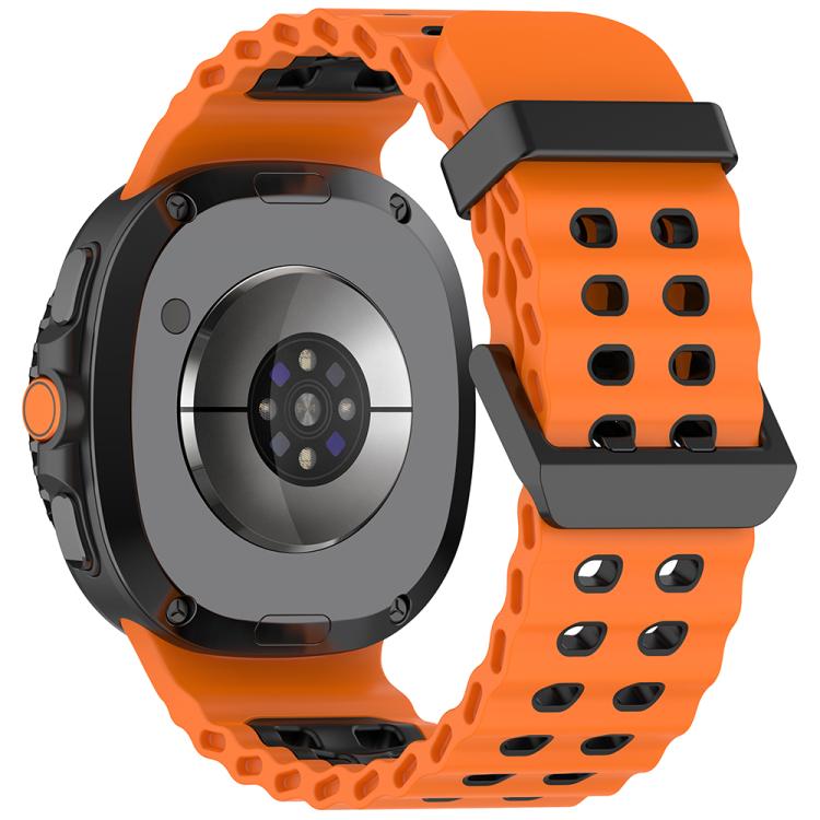 For Samsung Galaxy Watch8 / Watch8 Classic Marine Dual Buckle Two Color Silicone Watch Band