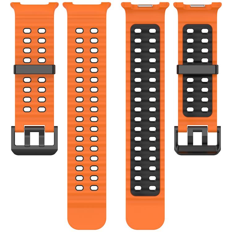 For Samsung Galaxy Watch8 / Watch8 Classic Marine Dual Buckle Two Color Silicone Watch Band