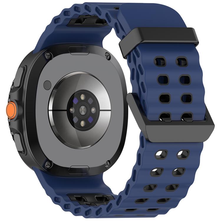 For Samsung Galaxy Watch8 / Watch8 Classic Marine Dual Buckle Two Color Silicone Watch Band