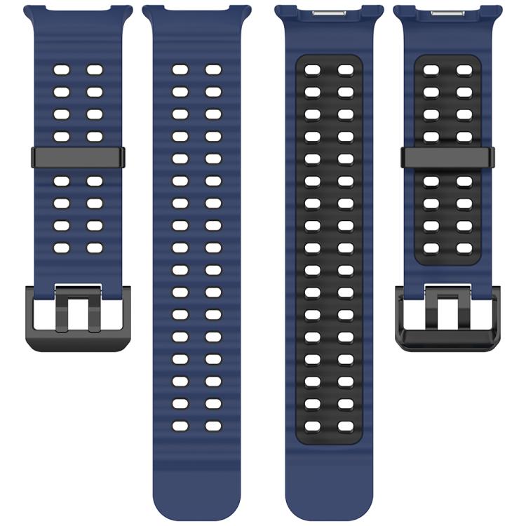 For Samsung Galaxy Watch8 / Watch8 Classic Marine Dual Buckle Two Color Silicone Watch Band