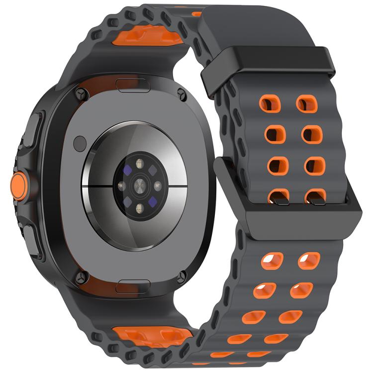 For Samsung Galaxy Watch8 / Watch8 Classic Marine Dual Buckle Two Color Silicone Watch Band