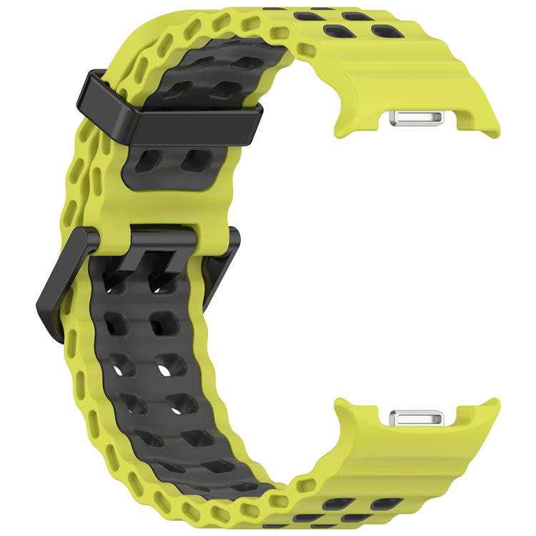 For Samsung Galaxy Watch8 / Watch8 Classic Marine Dual Buckle Two Color Silicone Watch Band