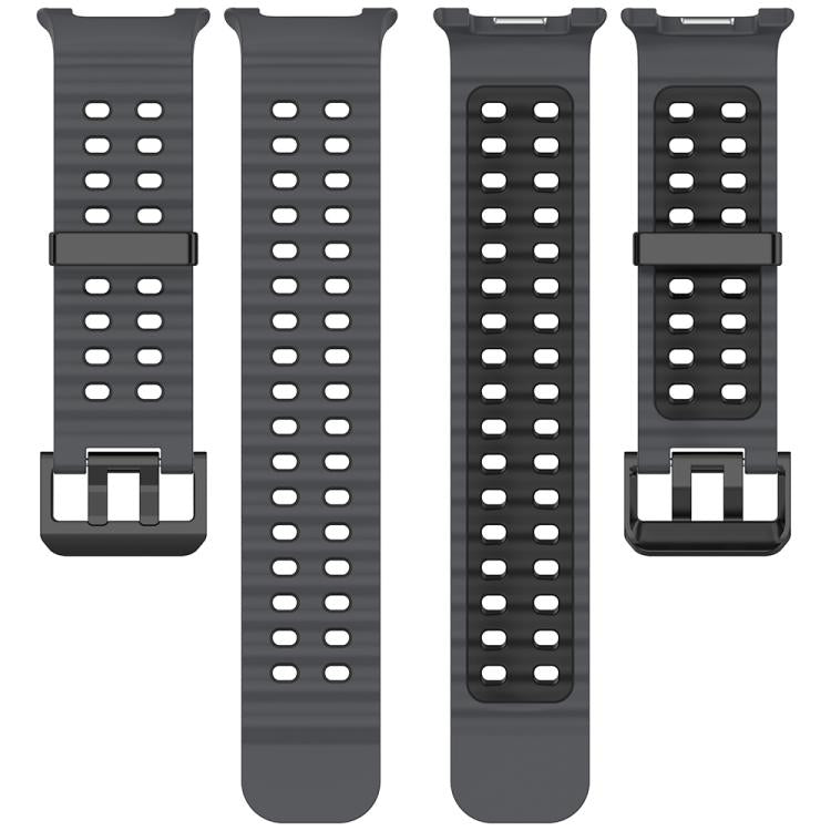 For Samsung Galaxy Watch8 / Watch8 Classic Marine Dual Buckle Two Color Silicone Watch Band