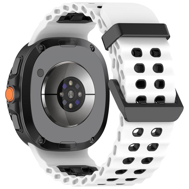 For Samsung Galaxy Watch8 / Watch8 Classic Marine Dual Buckle Two Color Silicone Watch Band