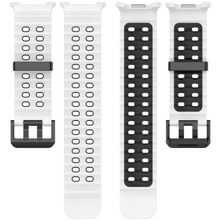 For Samsung Galaxy Watch8 / Watch8 Classic Marine Dual Buckle Two Color Silicone Watch Band