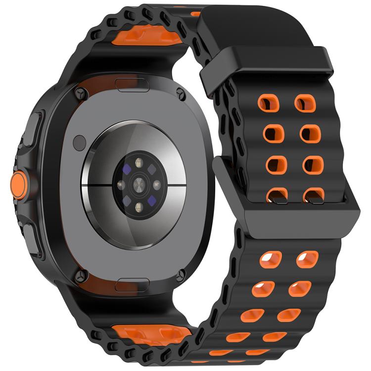 For Samsung Galaxy Watch8 / Watch8 Classic Marine Dual Buckle Two Color Silicone Watch Band