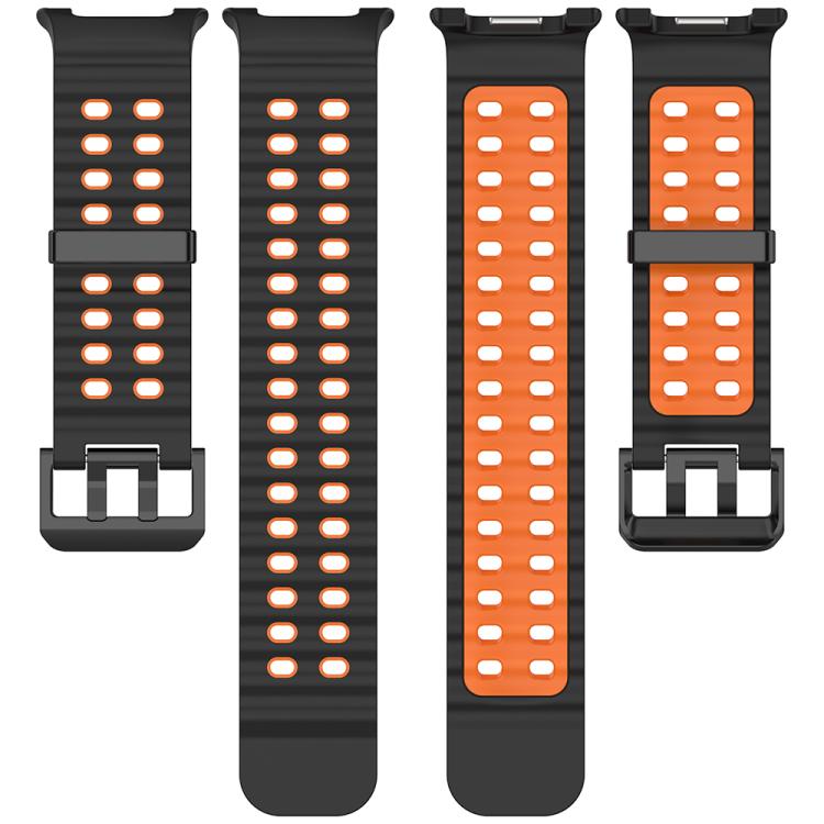For Samsung Galaxy Watch8 / Watch8 Classic Marine Dual Buckle Two Color Silicone Watch Band