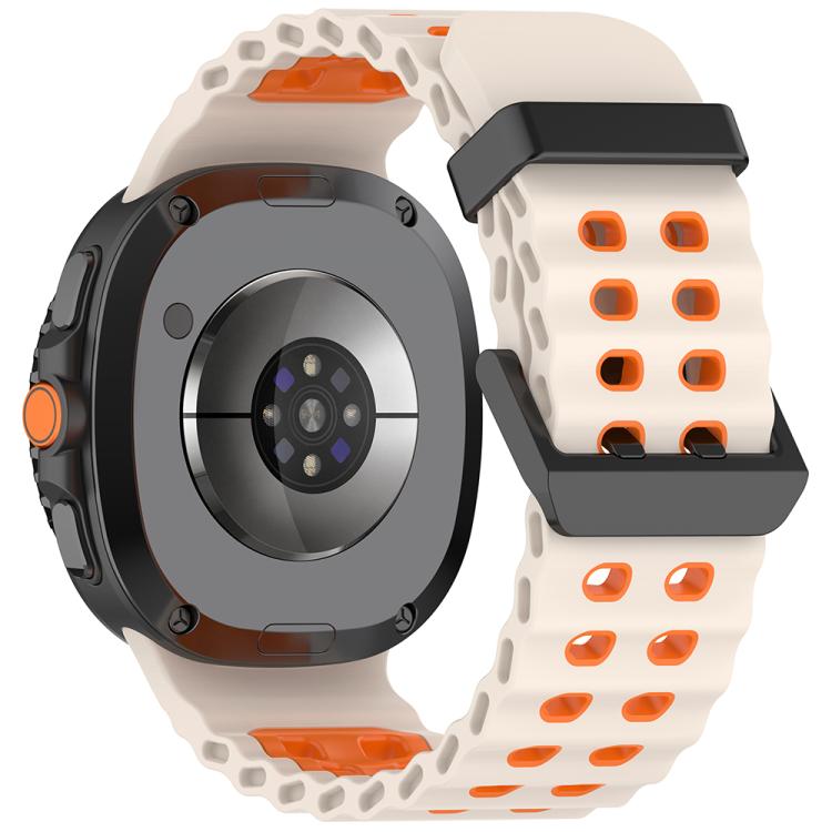 For Samsung Galaxy Watch8 / Watch8 Classic Marine Dual Buckle Two Color Silicone Watch Band