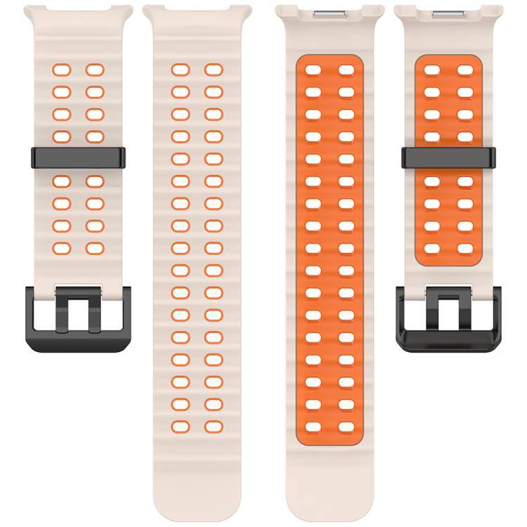 For Samsung Galaxy Watch8 / Watch8 Classic Marine Dual Buckle Two Color Silicone Watch Band