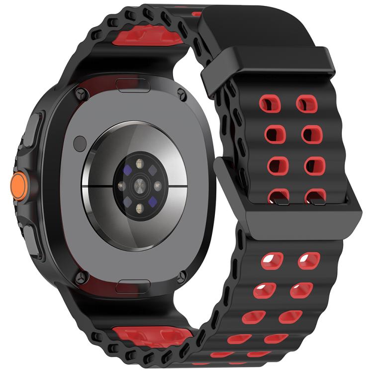 For Samsung Galaxy Watch8 / Watch8 Classic Marine Dual Buckle Two Color Silicone Watch Band
