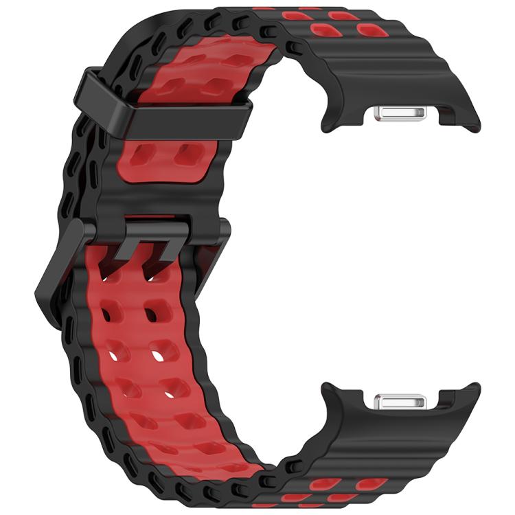 For Samsung Galaxy Watch8 / Watch8 Classic Marine Dual Buckle Two Color Silicone Watch Band