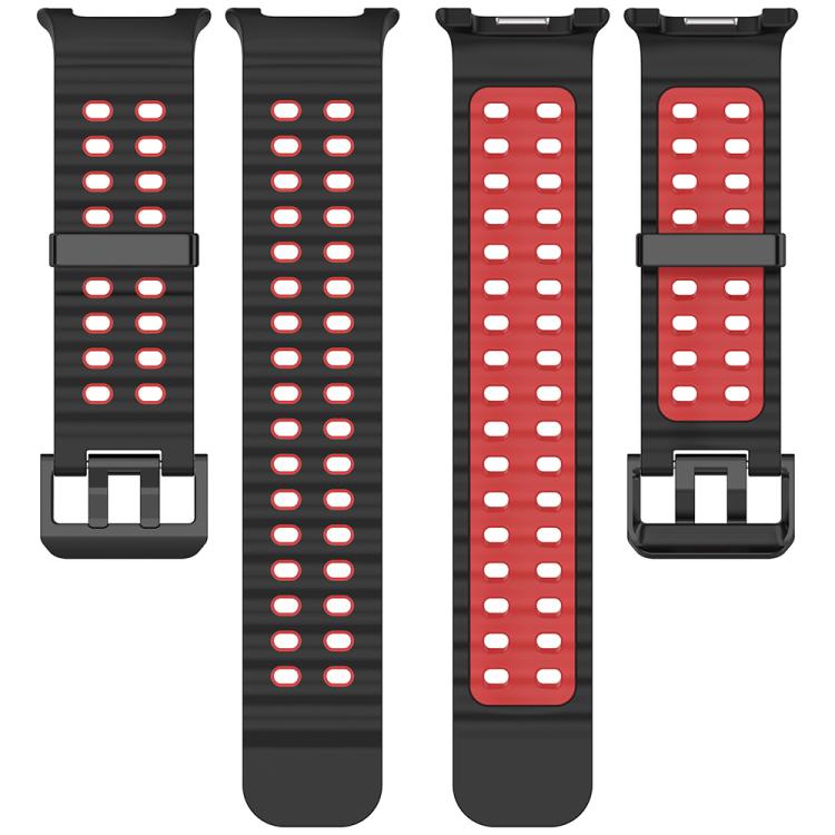For Samsung Galaxy Watch8 / Watch8 Classic Marine Dual Buckle Two Color Silicone Watch Band
