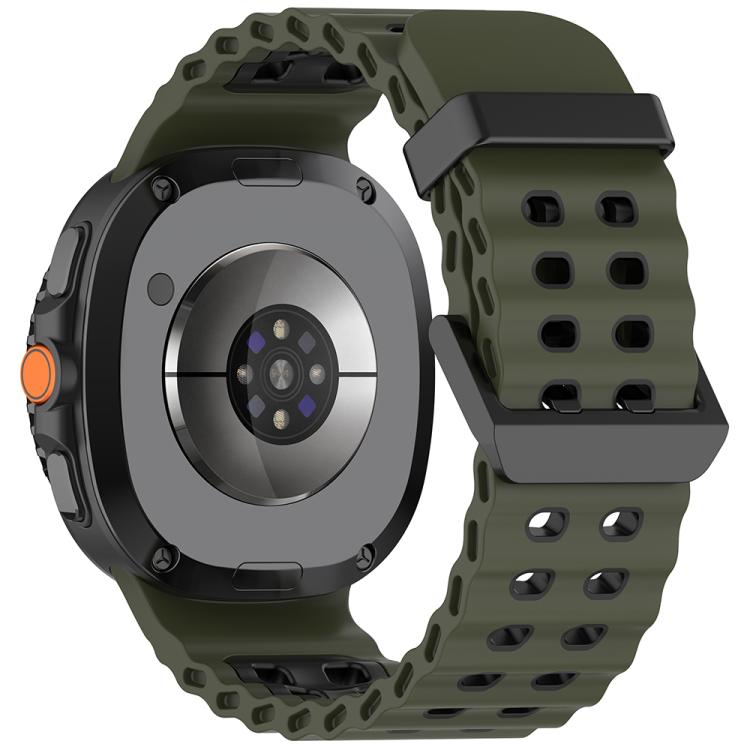 For Samsung Galaxy Watch8 / Watch8 Classic Marine Dual Buckle Two Color Silicone Watch Band