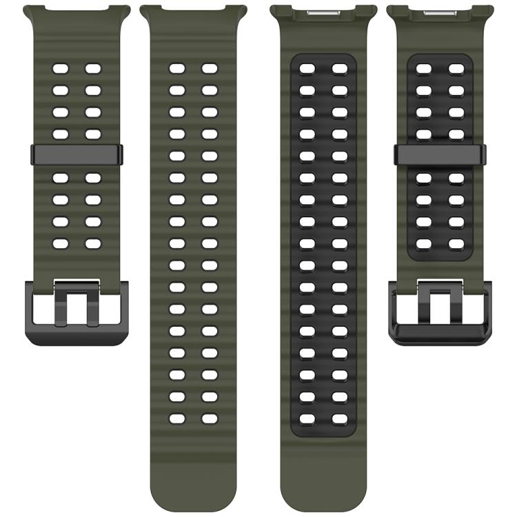 For Samsung Galaxy Watch8 / Watch8 Classic Marine Dual Buckle Two Color Silicone Watch Band