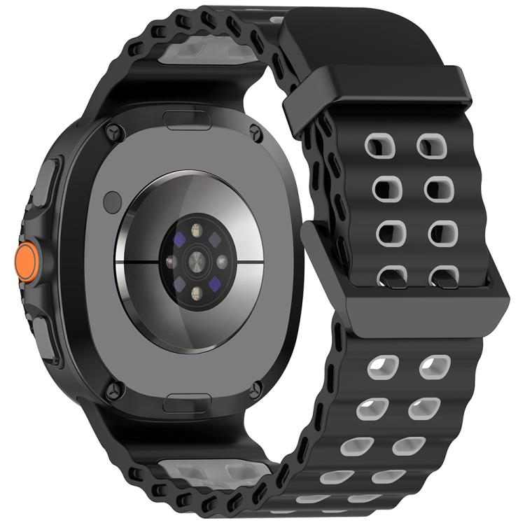 For Samsung Galaxy Watch8 / Watch8 Classic Marine Dual Buckle Two Color Silicone Watch Band