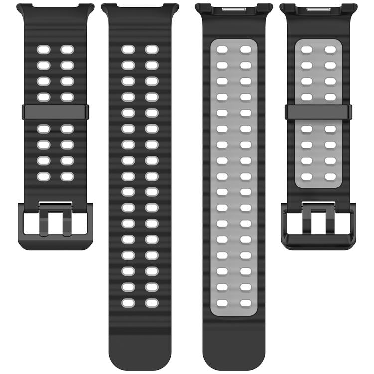 For Samsung Galaxy Watch8 / Watch8 Classic Marine Dual Buckle Two Color Silicone Watch Band