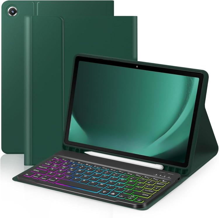 For iPad Air 11 2024 Backlit Colorful Bluetooth Keyboard Protective Leather Case