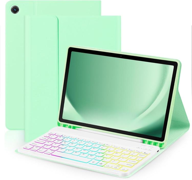For iPad Air 11 2024 Backlit Colorful Bluetooth Keyboard Protective Leather Case