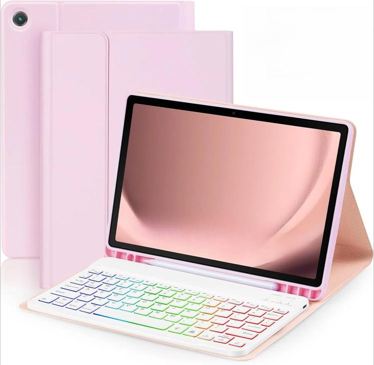 For iPad Air 11 2024 Backlit Colorful Bluetooth Keyboard Protective Leather Case