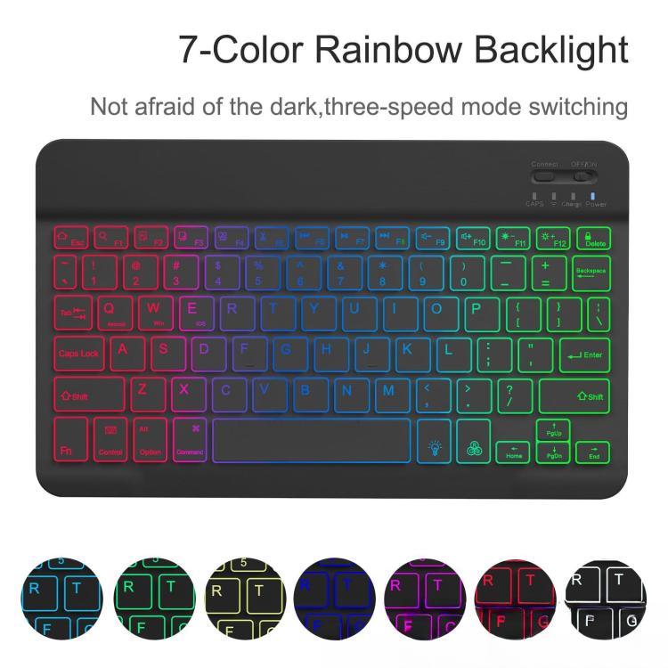 For iPad Air 11 2024 Backlit Colorful Bluetooth Keyboard Protective Leather Case