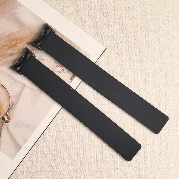 For Xiaomi Smart Band 10 / 9 / 8 Lychee Texture Soft Magnetic Silicone Watch Band